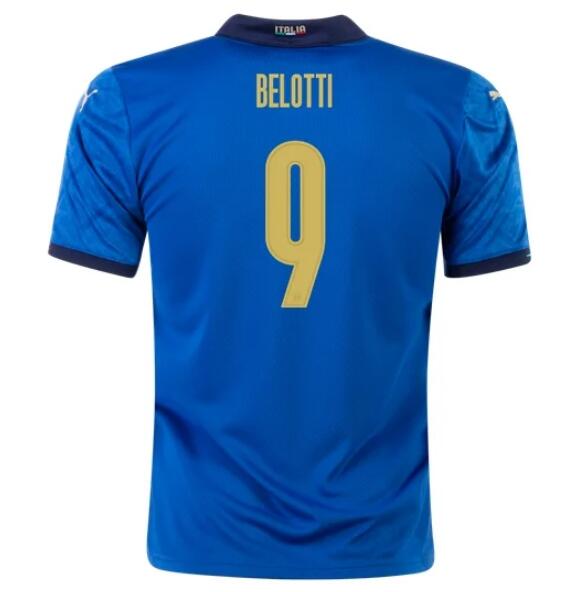 2020 EURO Italy Home Kit Soccer Jersey ANDREA BELOTTI 9